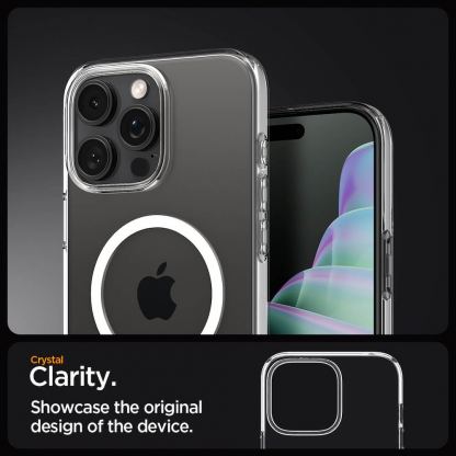 Spigen Liquid Crystal MagSafe Case - тънък силиконов (TPU) калъф с MagSafe за iPhone 16 Pro Max (прозрачен)  9