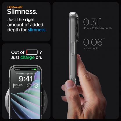 Spigen Liquid Crystal MagSafe Case - тънък силиконов (TPU) калъф с MagSafe за iPhone 16 Pro Max (прозрачен)  12