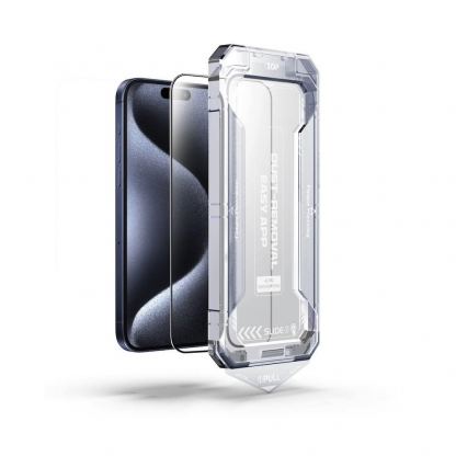 Mobile Origin Screen Guard Full Cover Tempered Glass - стъклено защитно покритие за дисплея на iPhone 16 Pro (черен-прозрачен) 2