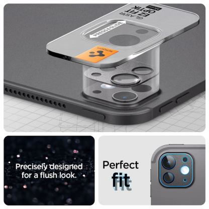 Spigen Metal Optik tR EZ Fit Lens Protector - предпазнo алуминиево защитно покритие за камерата на iPad Pro 13 (2024), iPad Pro 11 (2024) (черен) 9