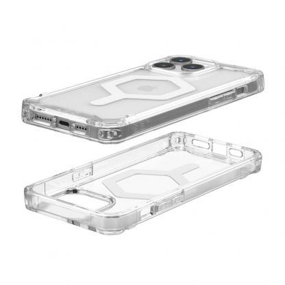 Urban Armor Gear Plyo MagSafe Case - удароустойчив хибриден кейс за iPhone 15 Pro Max (прозрачен-бял) (bulk) 2
