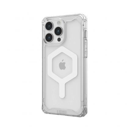 Urban Armor Gear Plyo MagSafe Case - удароустойчив хибриден кейс за iPhone 15 Pro Max (прозрачен-бял) (bulk) 3