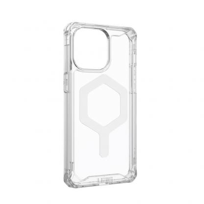 Urban Armor Gear Plyo MagSafe Case - удароустойчив хибриден кейс за iPhone 15 Pro Max (прозрачен-бял) (bulk) 9