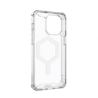 Urban Armor Gear Plyo MagSafe Case - удароустойчив хибриден кейс за iPhone 15 Pro Max (прозрачен-бял) (bulk) 10