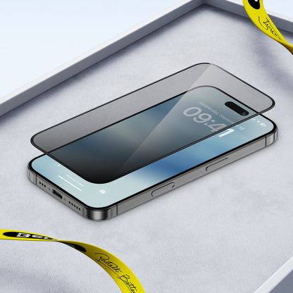 Benks Ultra Shield Privacy Tempered Glass - стъклено защитно покритие с определен ъгъл на виждане за дисплея на iPhone 16 Pro (черен-прозрачен)  8