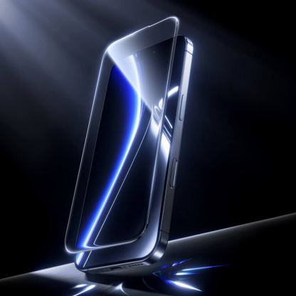 Benks Warrior Privacy Full Screen Tempered Glass - калено стъклено защитно покритие с определен ъгъл на виждане на iPhone 16 Pro (черен-прозрачен) 6