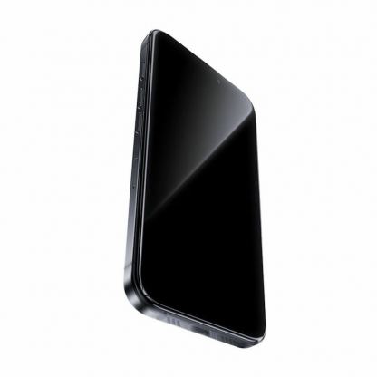 Benks Warrior Privacy Full Screen Tempered Glass - калено стъклено защитно покритие с определен ъгъл на виждане на iPhone 16 Pro (черен-прозрачен) 7