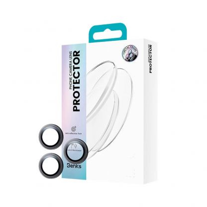 Benks Warrior Tempered Glass Camera Lens Protector - предпазни стъклени лещи за камерата на iPhone 16 Pro, iPhone 16 Pro Max (черен) 6