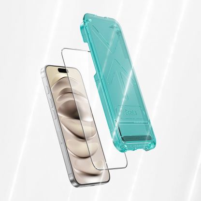 Benks Warrior HD Full Screen Tempered Glass - калено стъклено защитно покритие за дисплея на iPhone 16 Pro Max (черен-прозрачен) 8