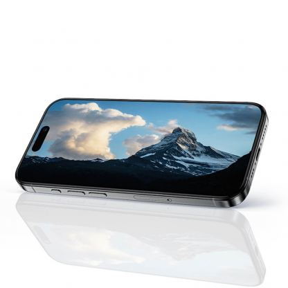Benks Air Shield HD Full Screen Tempered Glass - калено стъклено защитно покритие за дисплея на iPhone 16, iPhone 15, iPhone 14 Pro (черен-прозрачен) 3