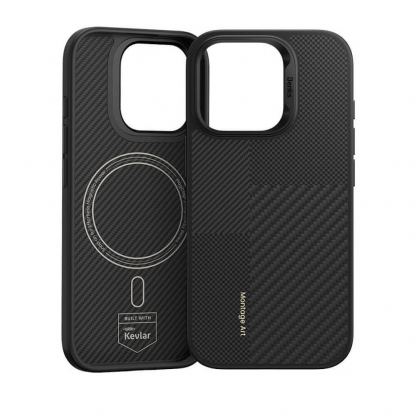 Benks Magnetic Montage Kevlar Metal Frame Case 600D - кевларен кейс с MagSafe за iPhone 16 Pro Max (черен) 2