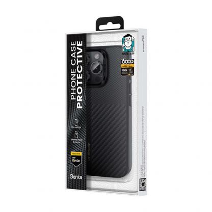 Benks Magnetic Montage Kevlar Metal Frame Case 600D - кевларен кейс с MagSafe за iPhone 16 Pro Max (черен) 8
