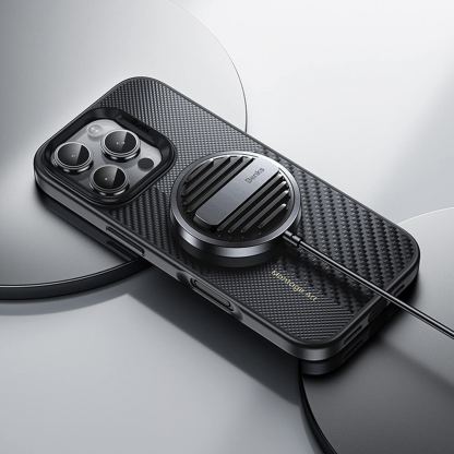 Benks Magnetic Montage Kevlar Metal Frame Case 600D - кевларен кейс с MagSafe за iPhone 16 Pro (черен) 4