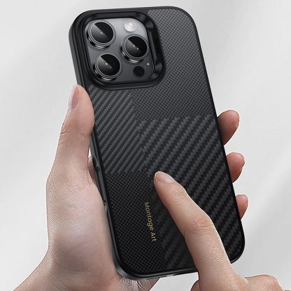 Benks Magnetic Montage Kevlar Metal Frame Case 600D - кевларен кейс с MagSafe за iPhone 16 Pro (черен) 7