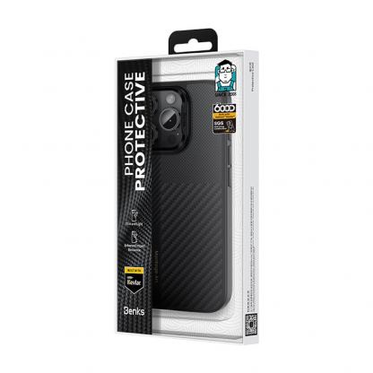 Benks Magnetic Montage Kevlar Metal Frame Case 600D - кевларен кейс с MagSafe за iPhone 16 Pro (черен) 8