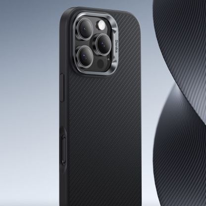 Benks Armor Air Kevlar Metal Frame Case 600D - кевларен кейс с MagSafe за iPhone 16 Plus (черен) 5