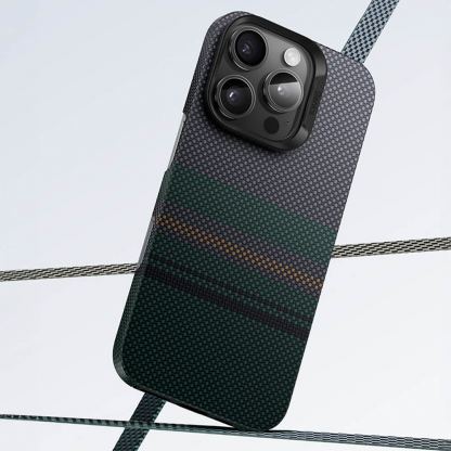 Benks Armor Air Aurora Kevlar Case 600D - кевларен кейс с MagSafe за iPhone 16 Plus (черен-зелен) 6