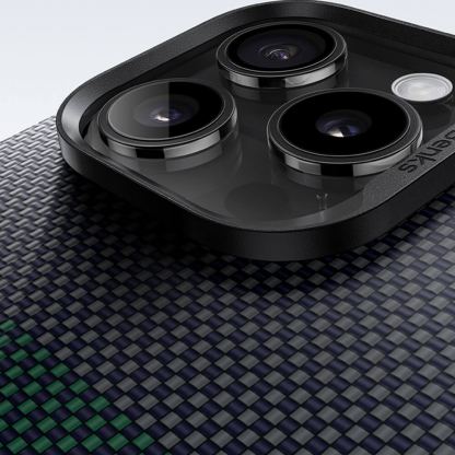 Benks Armor Air Aurora Kevlar Case 600D - кевларен кейс с MagSafe за iPhone 16 Plus (черен-зелен) 10