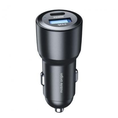 Mobile Origin Dual Quick Car Charger 60W - зарядно за кола с USB-A и USB-C изходи с технология за бързо зареждане (черен) 2