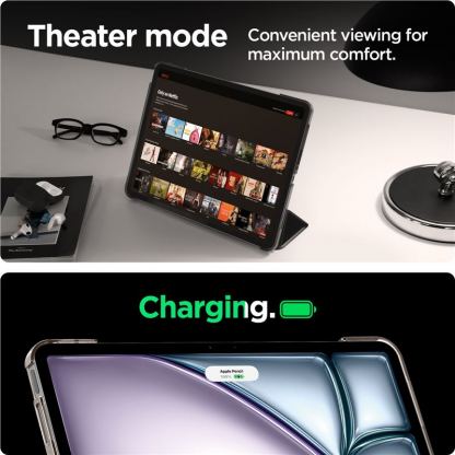 Spigen Smart Fold Case - кожен кейс и поставка за iPad Air 13 (2024) (черен) 12