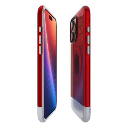 Spigen Classic C1 MagSafe Case - хибриден удароустойчив кейс с висока степен на защита с MagSafe за iPhone 16 Pro (червен)  7