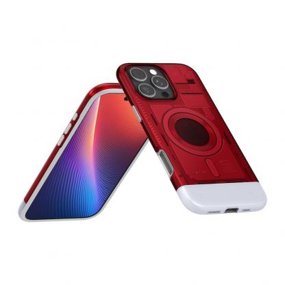 Spigen Classic C1 MagSafe Case - хибриден удароустойчив кейс с висока степен на защита с MagSafe за iPhone 16 Pro (червен)  9