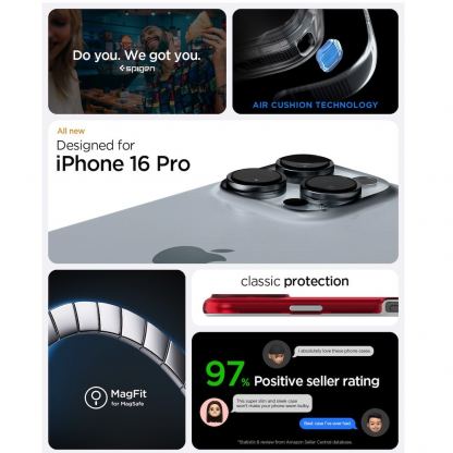 Spigen Classic C1 MagSafe Case - хибриден удароустойчив кейс с висока степен на защита с MagSafe за iPhone 16 Pro (червен)  10