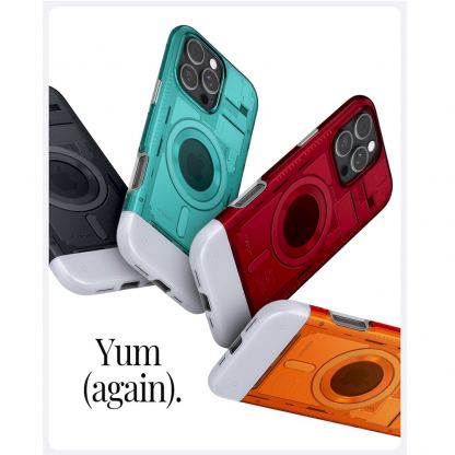 Spigen Classic C1 MagSafe Case - хибриден удароустойчив кейс с висока степен на защита с MagSafe за iPhone 16 Pro (червен)  11