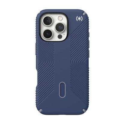 Speck Presidio 2 Grip MagSafe With ClickLock Case - удароустойчив хибриден кейс с Magsafe за iPhone 16 Pro (тъмносин) 2