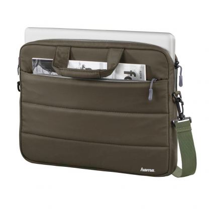 Hama Toronto Laptop Bag 14 - елегантна чанта с дръжки и презрамка за MacBook Air 13, MacBook Pro 13, MacBook Pro 14 и лаптопи до 14 инча (тъмнозелен) 2