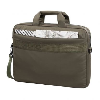 Hama Toronto Laptop Bag 14 - елегантна чанта с дръжки и презрамка за MacBook Air 13, MacBook Pro 13, MacBook Pro 14 и лаптопи до 14 инча (тъмнозелен) 3