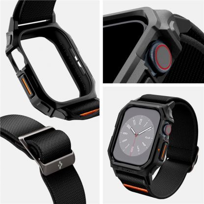 Spigen Lite Fit Pro - удароустойчив TPU кейс с вградена каишка за Apple Watch 10 46мм (2024) (черен)  10