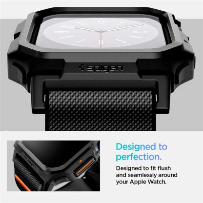 Spigen Lite Fit Pro - удароустойчив TPU кейс с вградена каишка за Apple Watch 10 46мм (2024) (черен)  14