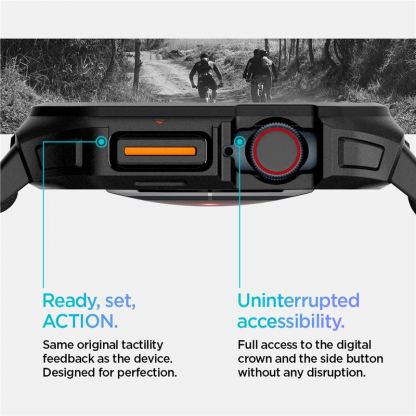 Spigen Lite Fit Pro - удароустойчив TPU кейс с вградена каишка за Apple Watch 10 46мм (2024) (черен)  15