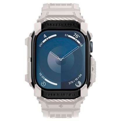 Spigen Rugged Armor Pro Case - удароустойчив TPU кейс с вградена каишка за Apple Watch 10 46мм (2024) (бежов) 4