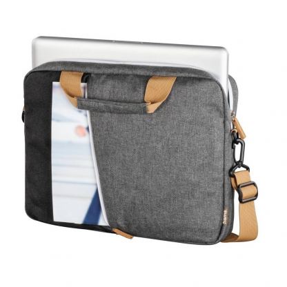 Hama Florenz Laptop Bag 14.1 - елегантна чанта с дръжки и презрамка за MacBook Air 13, MacBook Pro 13, MacBook Pro 14 и лаптопи до 14 инча (черен-сив) 2