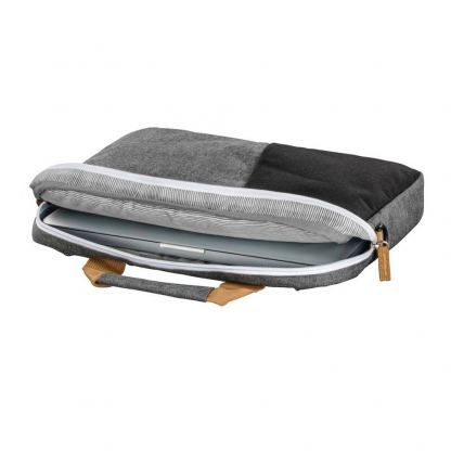 Hama Florenz Laptop Bag 14.1 - елегантна чанта с дръжки и презрамка за MacBook Air 13, MacBook Pro 13, MacBook Pro 14 и лаптопи до 14 инча (черен-сив) 3