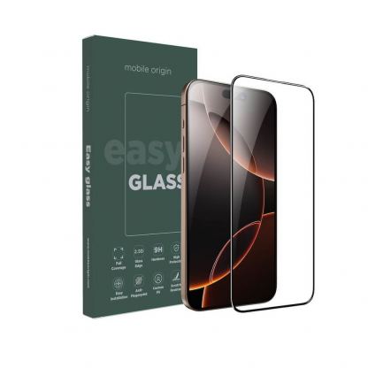 Mobile Origin EasyGlass Full Cover Tempered Glass - стъклено защитно покритие за дисплея на iPhone 16 Pro (черен-прозрачен) 2