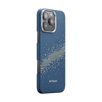 Pitaka MagEZ 5 Star Peak Milky Way Aramid Fiber Case - кевларен кейс с MagSafe за iPhone 16 Pro Max (син) 2