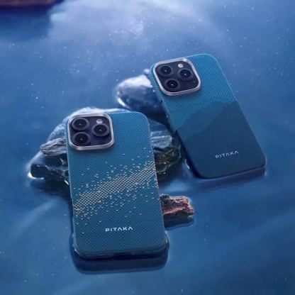 Pitaka MagEZ 5 Star Peak Milky Way Aramid Fiber Case - кевларен кейс с MagSafe за iPhone 16 Pro Max (син) 4