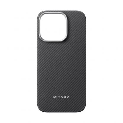 Pitaka MagEZ Ultra Slim Case 5 Aramid Fiber 600D - кевларен кейс с MagSafe за iPhone 16 Pro Max (черен-сив)  3