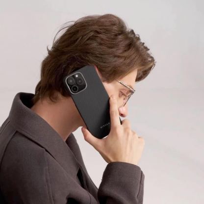 Pitaka MagEZ Ultra Slim Case 5 Aramid Fiber 600D - кевларен кейс с MagSafe за iPhone 16 Pro Max (черен-сив)  9