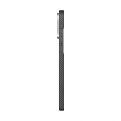 Pitaka MagEZ Ultra Slim Case 5 Aramid Fiber 600D - кевларен кейс с MagSafe за iPhone 16 Pro (черен-сив)  6
