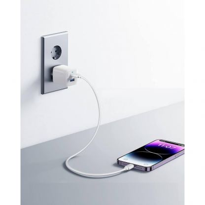 Anker 323 Fast Wall Charger 33W - захранване за ел. мрежа с USB-A и USB-C изходи и технология за бързо зареждане (бял) 6