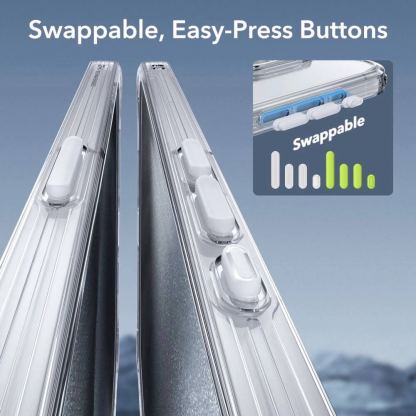 ESR Halolock Classic Pro MagSafe Hybrid Protection Set - хибриден удароустойчив кейс с MagSafe и стъклено защитно покритие за дисплея на iPhone 15 Pro (прозрачен) 3