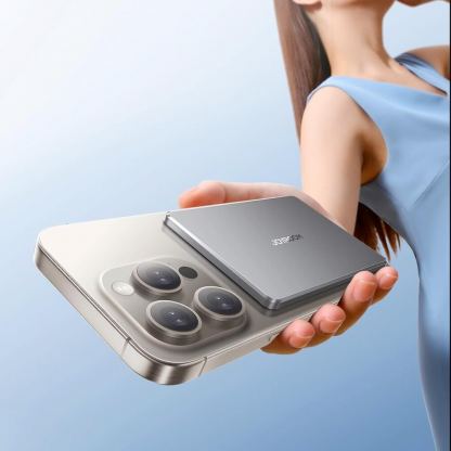 Joyroom Ultra Slim Magnetic Wireless Quick Charging Power Bank 5000 mAh 20W - преносима външна батерия с Lightning порт, USB-C изход и безжично зареждане с MagSafe (сив) 10