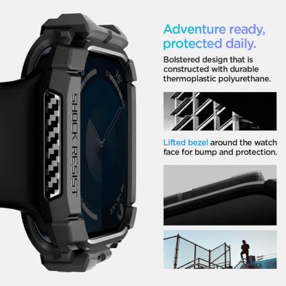 Spigen Rugged Armor Case - удароустойчив TPU кейс за Apple Watch 10 46мм (2024) (черен) 10