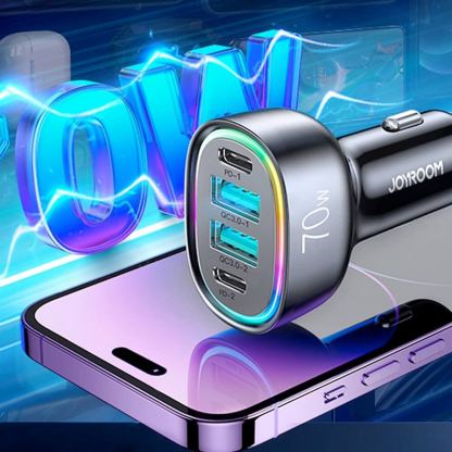 Joyroom Four Port Quick Car Charger 70W - зарядно за кола с 2xUSB-C и 2xUSB-A изходи с технология за бързо зареждане (тъмносив) 9