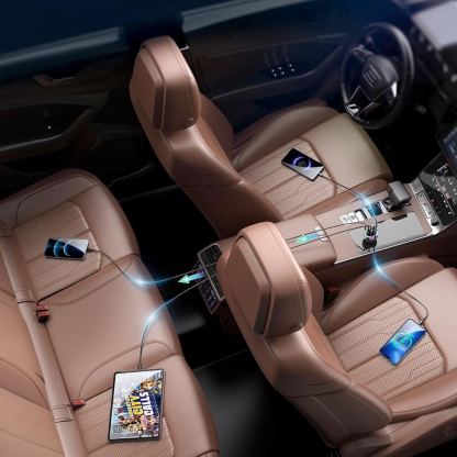 Joyroom Four Port Quick Car Charger 70W - зарядно за кола с 2xUSB-C и 2xUSB-A изходи с технология за бързо зареждане (тъмносив) 10