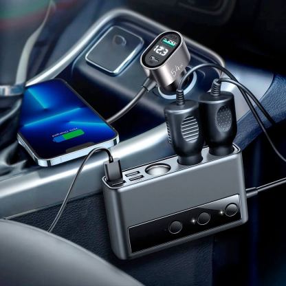 Joyroom 9-in-1 Car Charger 154W - зарядно за кола с 1xUSB-C и 5xUSB-A изходи и 3 извода за запалка (черен) 6
